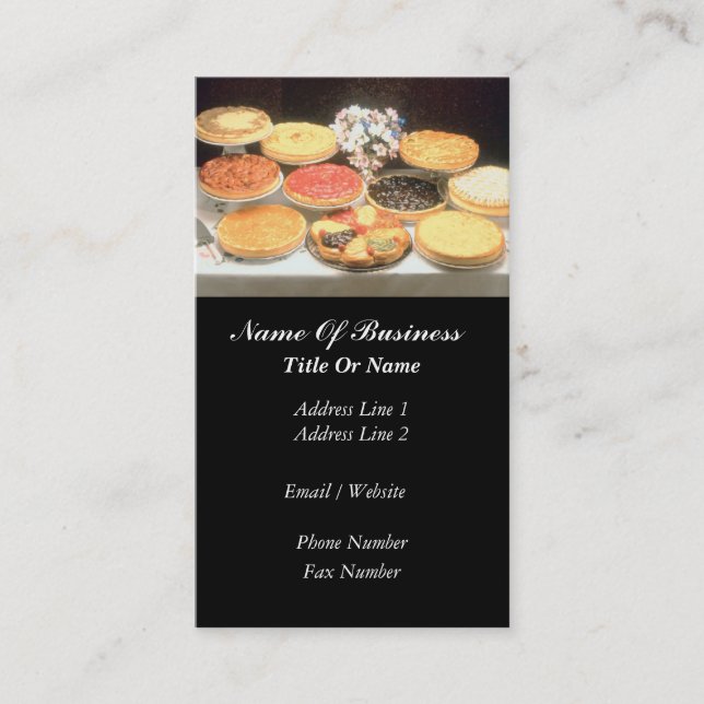 Carte de visite de boulangerie de gâteau au (Devant)