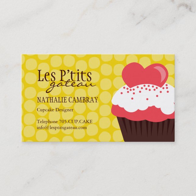 Carte de visite de boulangerie de petit gâteau (Devant)