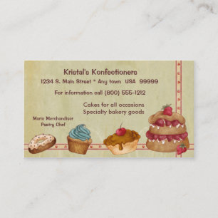 Carte de visite de boulangerie ou de gâteau