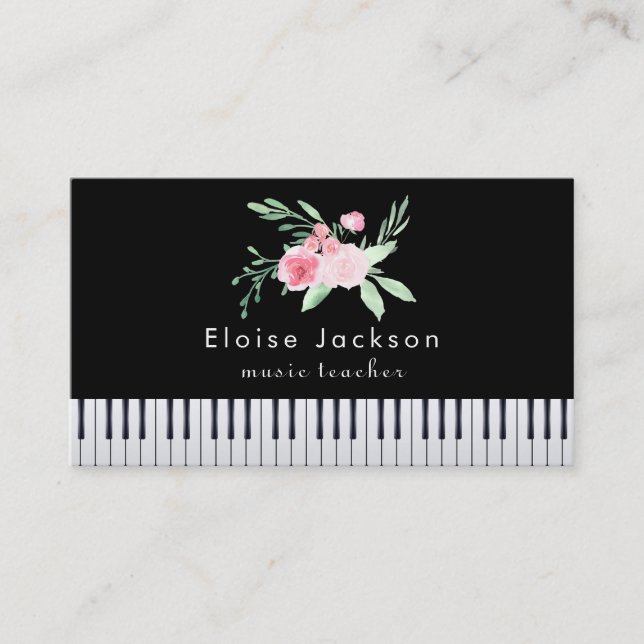 carte de visite de bouquet pianiste (Devant)