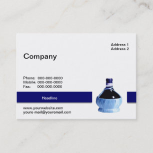 Carte de visite de bouteilles de vin bleu