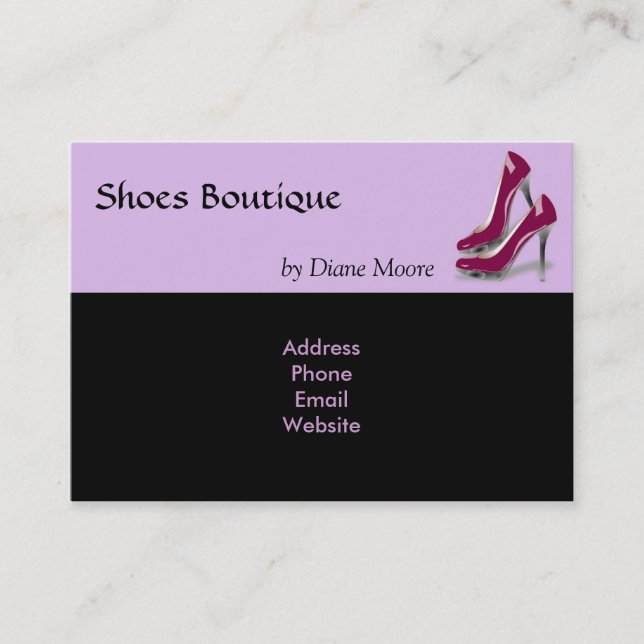 Carte de visite de boutique de chaussures (Devant)