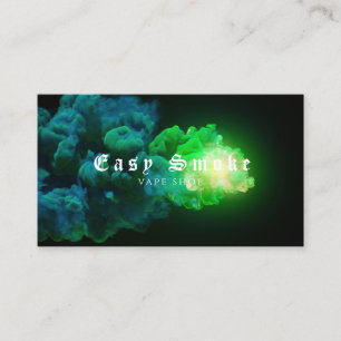 Carte de visite de boutique Vape Fumée verte