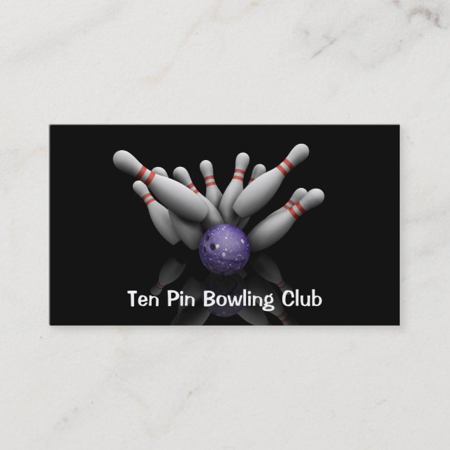Carte de visite de bowling de Dix bornes (Devant)