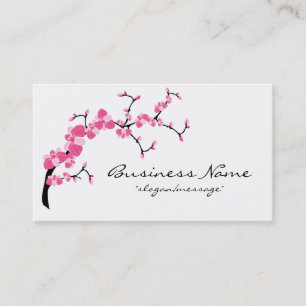 Carte de visite de branche d'arbre de fleurs de