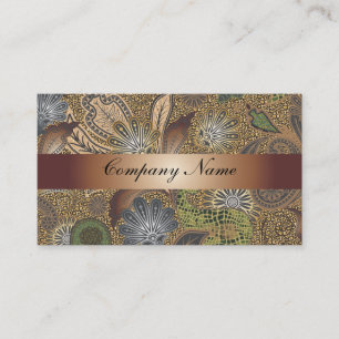 Carte de visite de bronze Paisley Abstrait