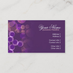 Carte de visite de bulles violettes