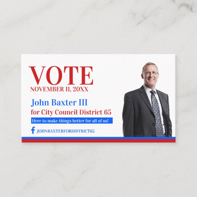 Carte de visite de bureau politique (Devant)