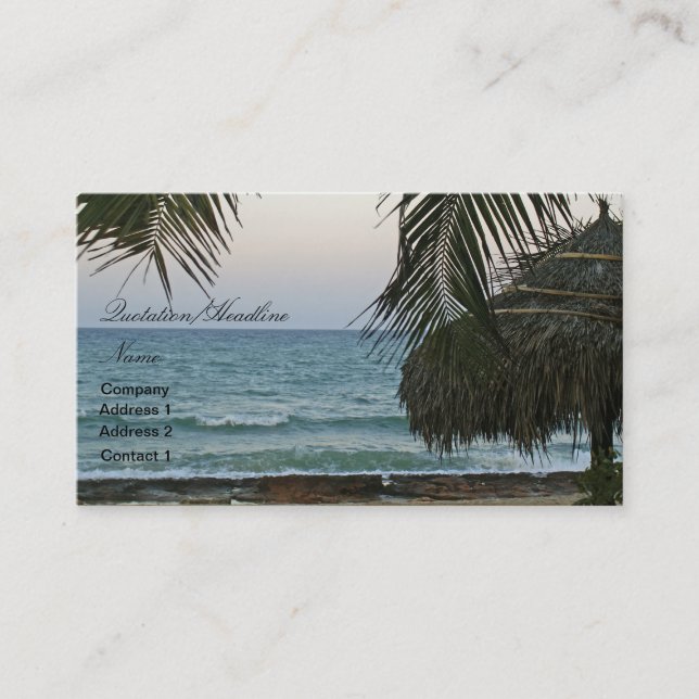Carte de visite de cabane de plage (Devant)