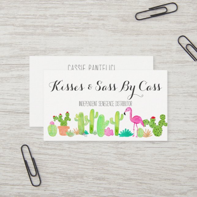 Carte de visite de cactus (Devant/Arrière en situation)