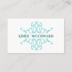 Carte de visite de cadre baroque Ornate Aqua