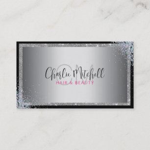 Carte de visite de cadre noir Parties scintillant 