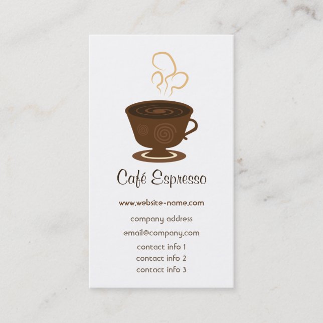 Carte de visite de café (Devant)