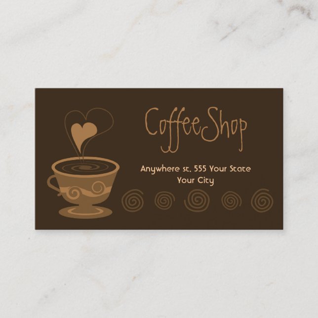 Carte de visite de café (Devant)