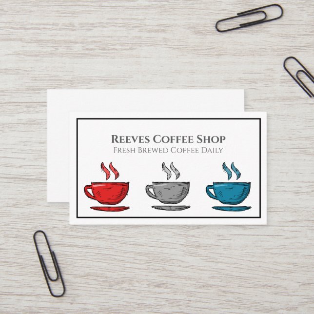 Carte de visite de café (Devant/Arrière en situation)