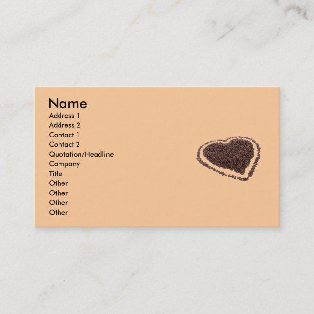 Carte de visite de café (Devant)