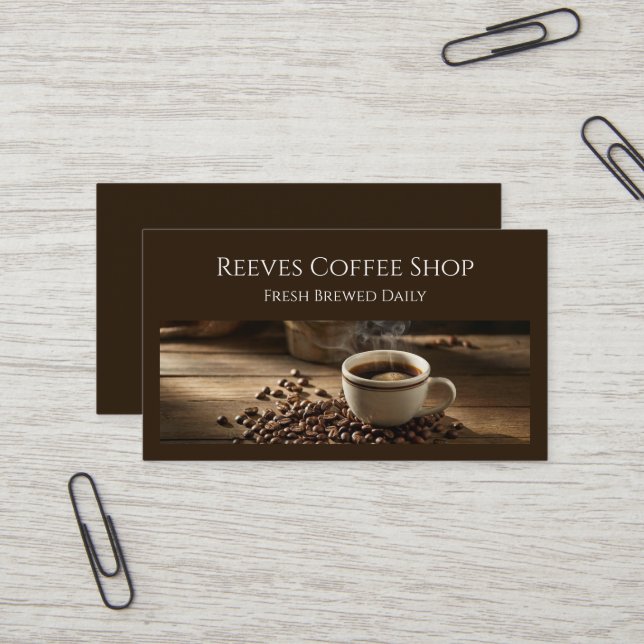 Carte de visite de café (Devant/Arrière en situation)