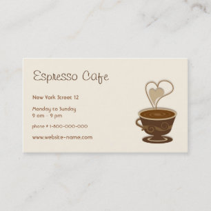Carte de visite de café