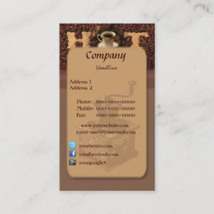 Carte de visite de café grillé