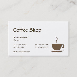 Carte de visite de café-restaurant de café ou