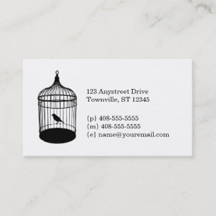 Carte de visite de cage à oiseaux