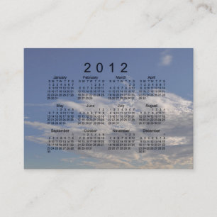 Carte de visite de calendrier de 2012 poches