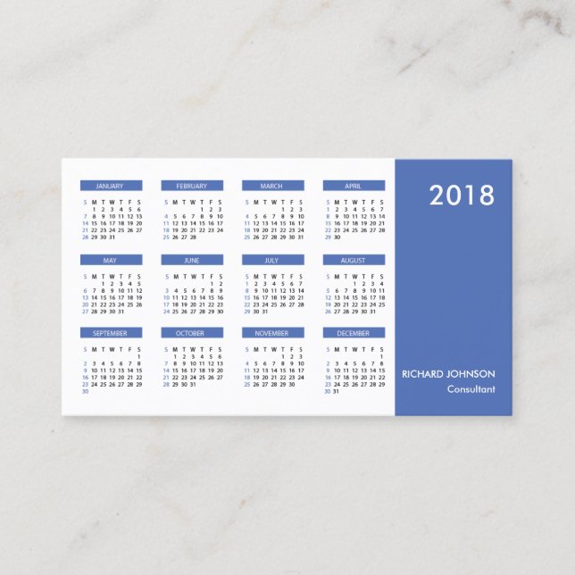 Carte de visite de calendrier Smart Professional (Devant)