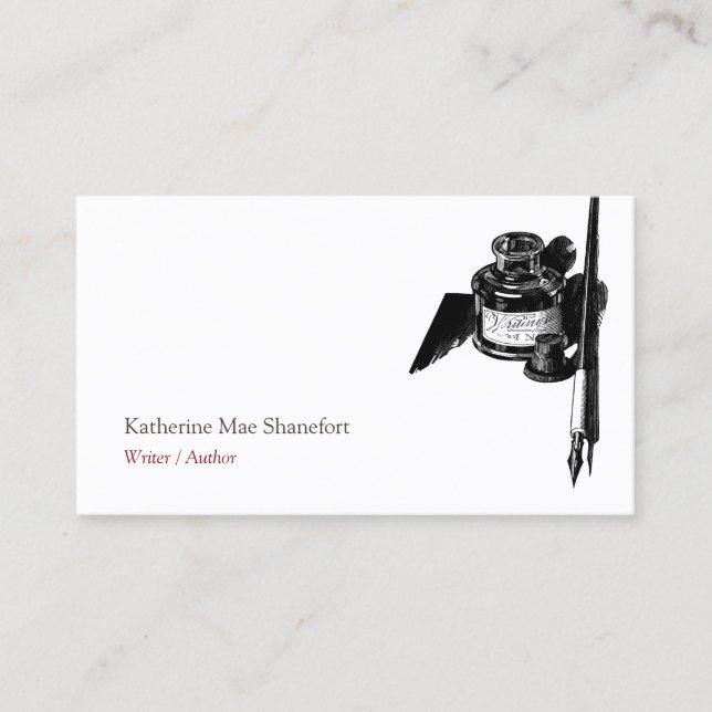 Carte de visite de calligraphe d'auteur d'auteur (Devant)