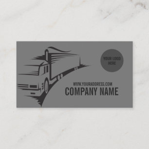 Carte de visite de camion simple gris