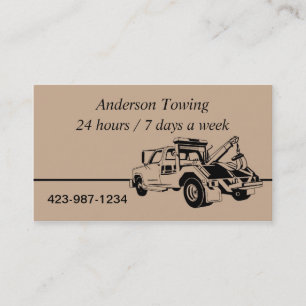 Carte de visite de camion Tow