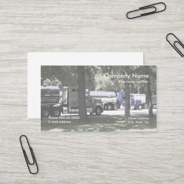 Carte de visite de camionnage (Devant/Arrière en situation)