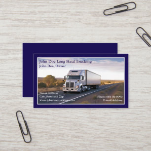 Carte de visite de camionnage