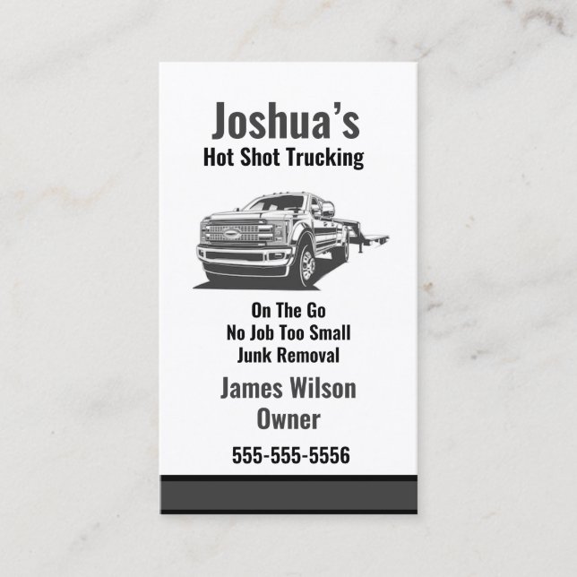 Carte de visite de camionnage à chaud (Devant)