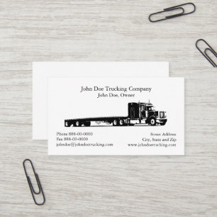 Carte de visite de camionnage de camionneur
