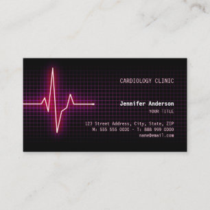 Carte de visite de cardiologie de battement de