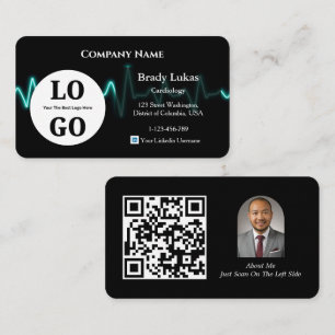 Carte de visite de cardiologie logo personnalisé m