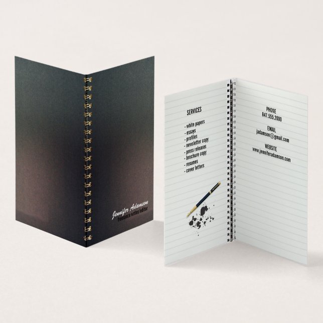 carte de visite de carnet rédacteur/éditeur (Intérieur et extérieur)