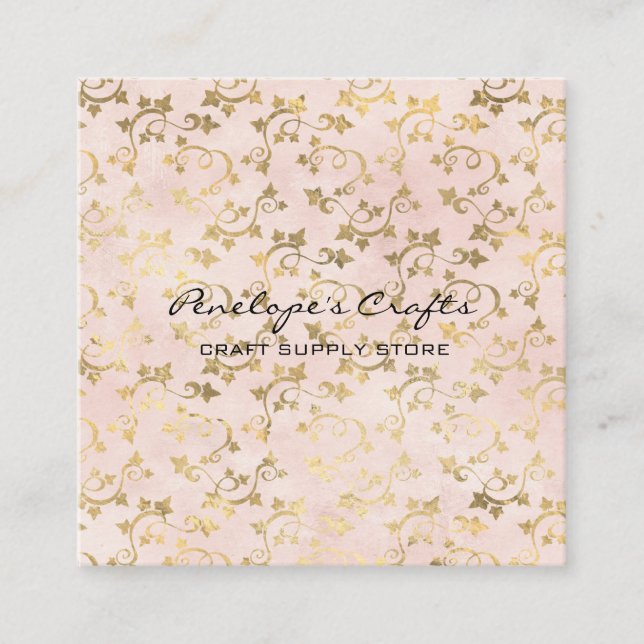 Carte de visite de Carré d'impression rose Gold Iv (Devant)
