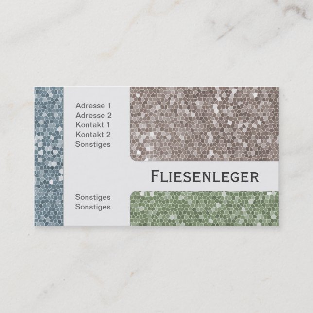 Carte De Visite de carrelage (Devant)