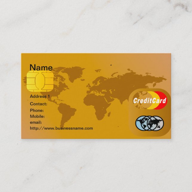 Carte de visite de carte de crédit (Devant)