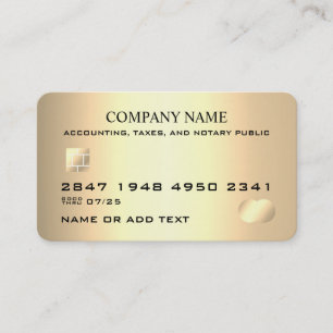 Carte de visite de carte de crédit professionnelle
