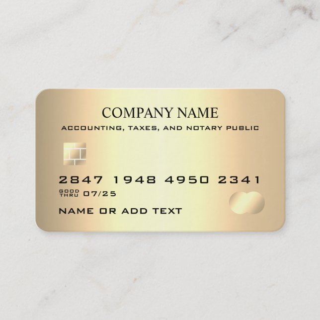Carte de visite de carte de crédit professionnelle (Devant)