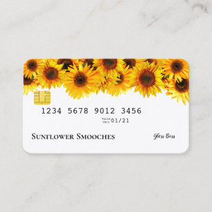 Carte de visite de carte de crédit Sunflower