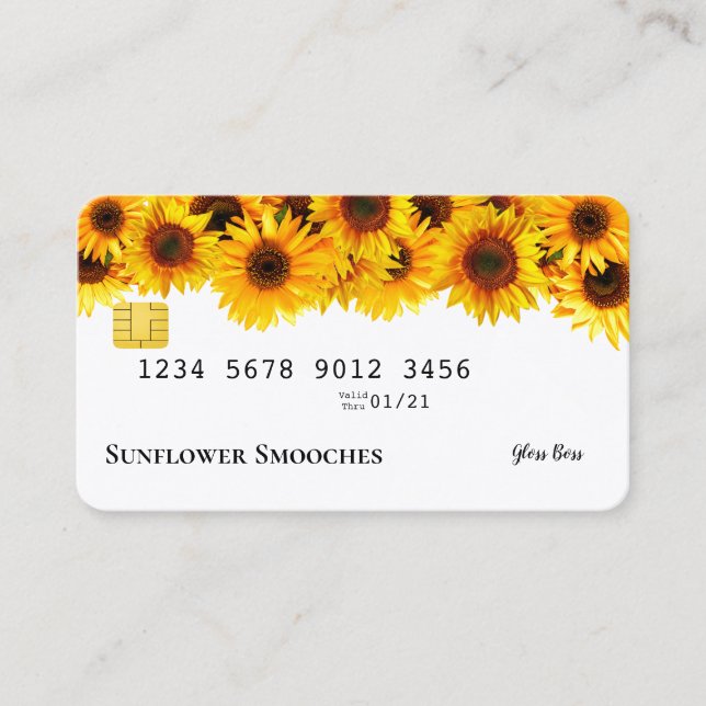 Carte de visite de carte de crédit Sunflower (Devant)