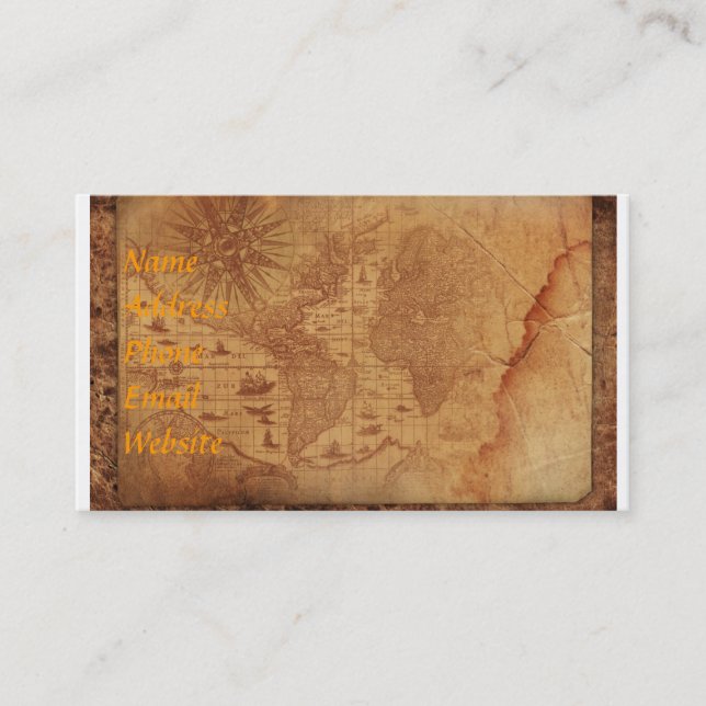 Carte de visite de carte du monde (Devant)
