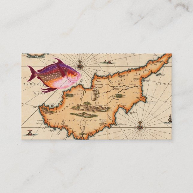 carte de visite de carte nautique du 16e/17e siècl (Devant)