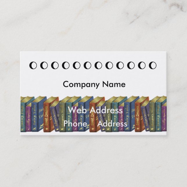 Carte de visite de carte perforée de librairie (Devant)