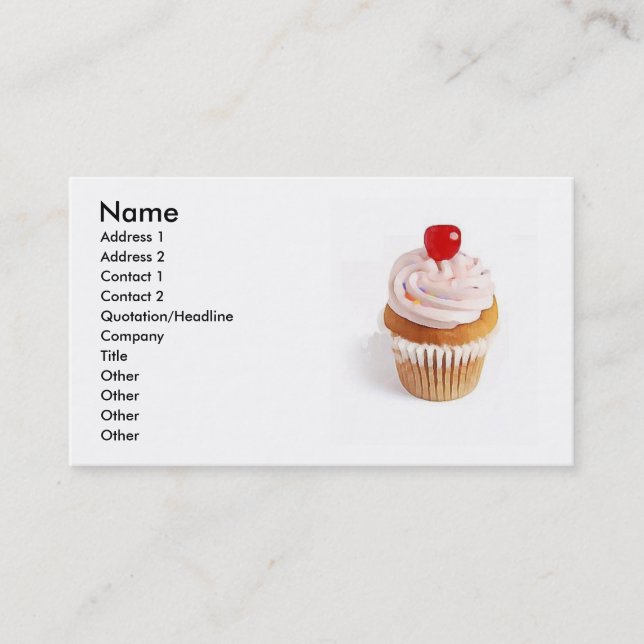 Carte de visite de cerise de petit gâteau (Devant)