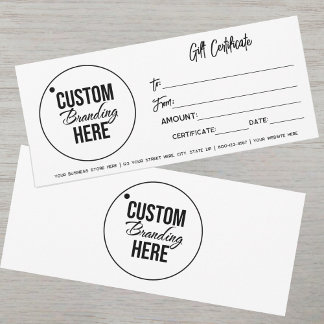 Carte de visite de certificat cadeau moderne avec