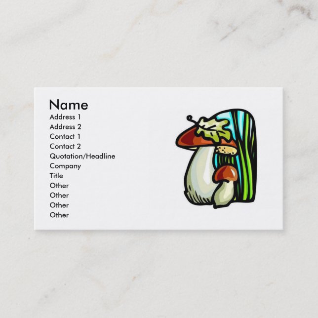 Carte de visite de champignons (Devant)